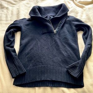 Gap Navy Blue zip V neck sweater Small